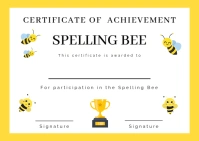 Spelling Bee Certificate Postcard Postal template