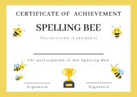 Spelling Bee Certificate Postcard template
