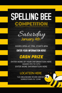 690 Spelling Bee Contest Customizable Design Templates