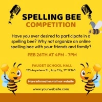 Spelling Bee Competition Ads Instagram Post template