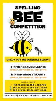 Spelling Bee Competition Instagram Story template