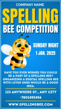 Spelling Bee Comprtition Flyer, Poster,  Instagram Story template