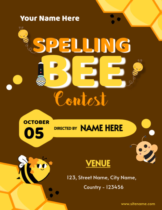 Spelling Bee Contest Flyer (US Letter) template