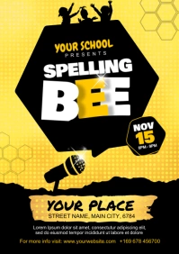 spelling bee contest A4 template