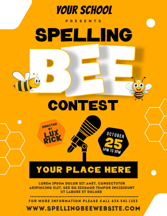 Spelling Bee Contest Flyer (US Letter) template