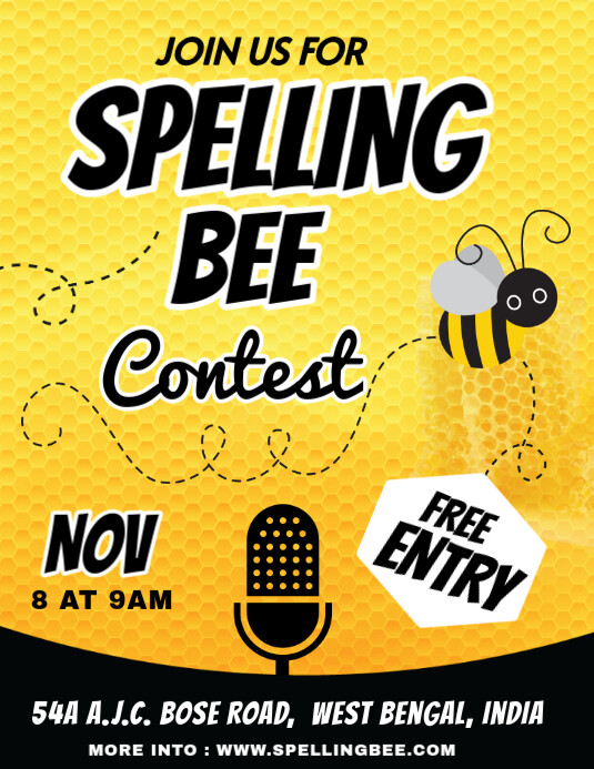 Spell Contest Spelling Bee Contest Template | PosterMyWall