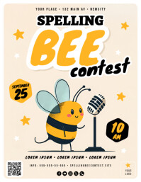 Blanco Spelling Bee Contest 传单(美国信函) Template