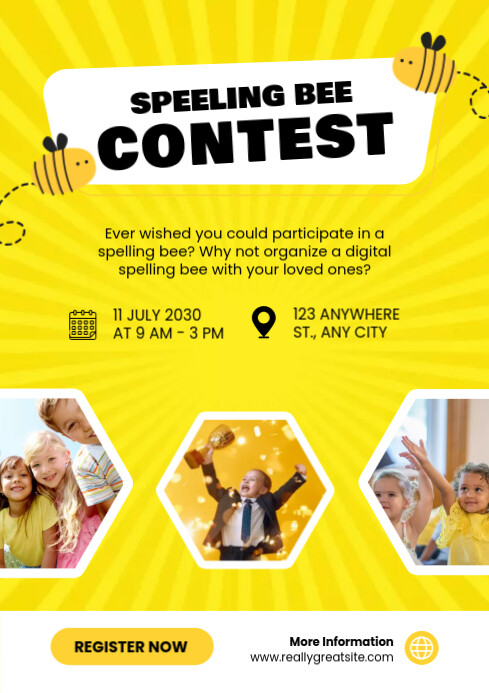 Spell Contest spelling bee contest template | PosterMyWall