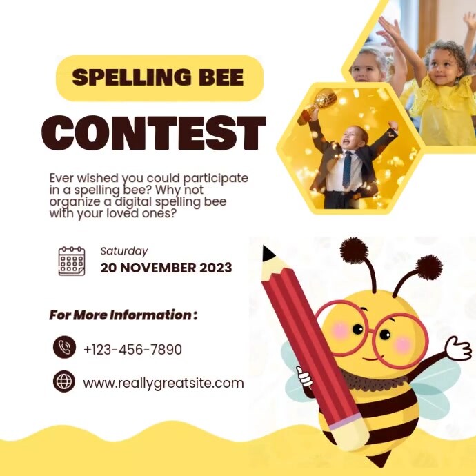 spelling bee contest template PosterMyWall