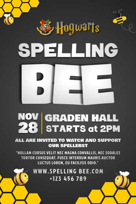 Spelling Bee Poster template