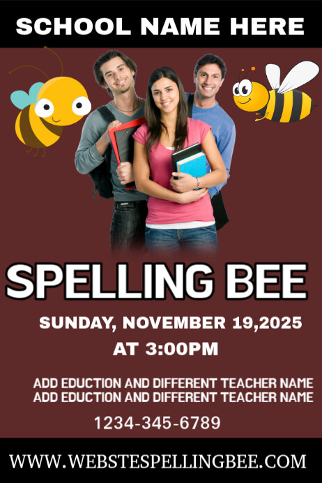 spelling bee Poster template