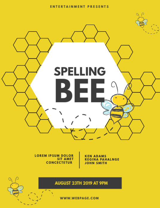 Spelling Bee Flyer Template PosterMyWall