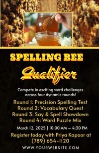 Spelling Bee flyers Tabloid template
