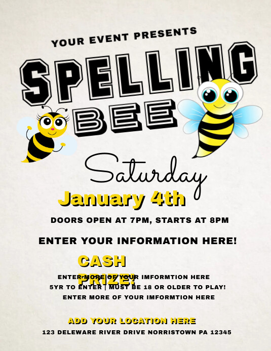 spelling bee Template PosterMyWall spelling bee Template PosterMyWall