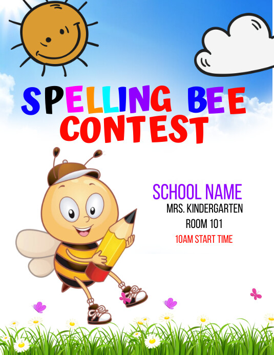 Spelling Bee Template PosterMyWall Spelling Bee Template PosterMyWall