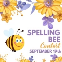 Yellow Spelling Bee Contest Video Square (1:1) template