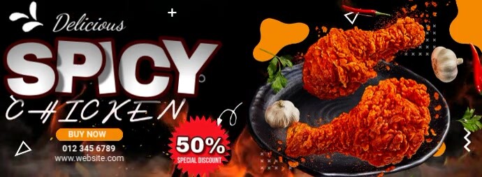 Spicy Chicken Best Deals Фотография обложки профиля Facebook template
