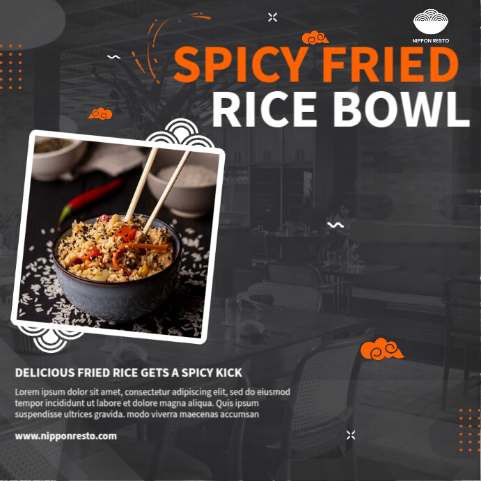 Fried Rice Post Design Spicy Fried Rice Bowl Template | PosterMyWall