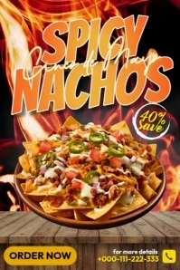Spicy Nachos Póster template