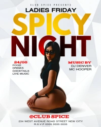 Spicy night party nightclub sexy ladies invitation social media poster flyer template maker online Instagram Portrait