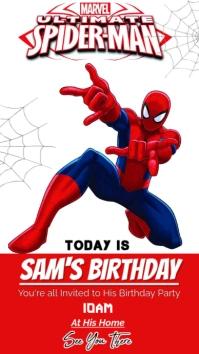 Spideman Kids Birthday Digital Display (9:16) template