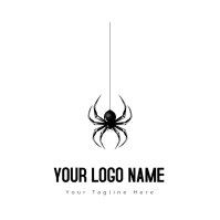 Putih Spider Halloween Logo Logo Template