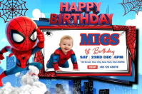 Spider-Man Birthday Banner template
