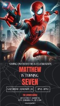 Spider-Man Birthday Party História do Instagram template