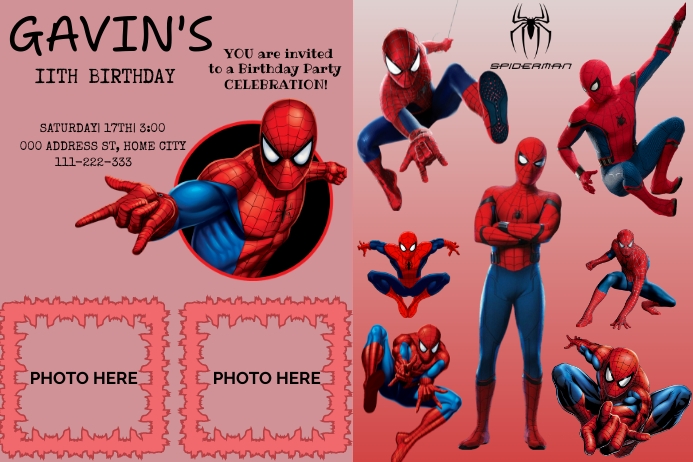 Spider Man Invitation Template | PosterMyWall spider-man-invitation-template-postermywall