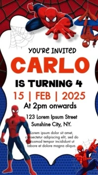 Spiderman Birthday Party Instagram Story template