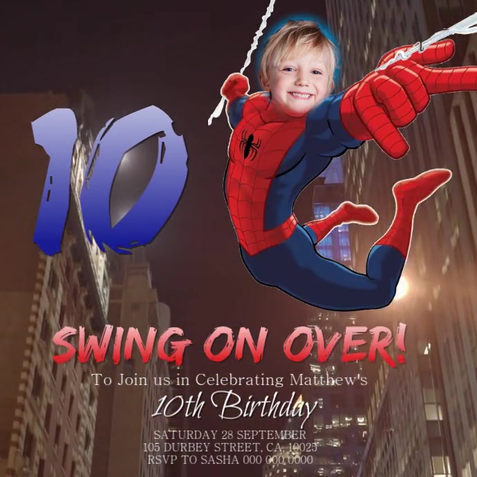 Modele Spiderman Anniversaire Invitation Invitation Postermywall Modele Spiderman Anniversaire Invitation Invitation Postermywall