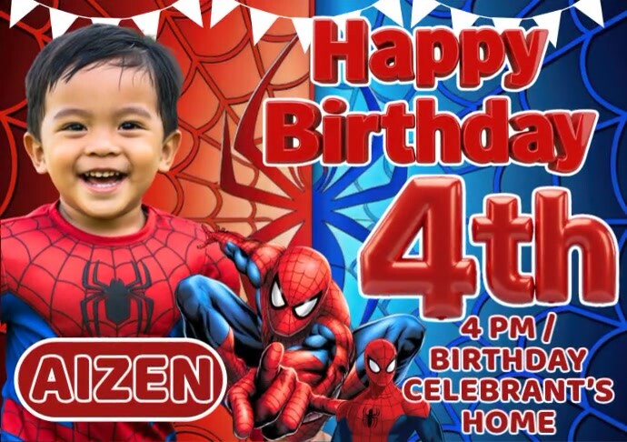 Spiderman Birthday Tarpaulin Template | PosterMyWall