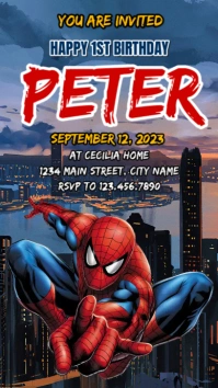 Spiderman  Birthday Template Instagram Story