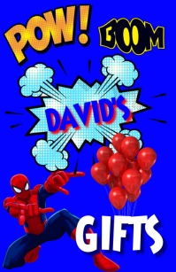 Spiderman Gifts Sign Tabloid template