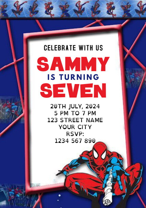 Spiderman Kids Birthday Template | PosterMyWall