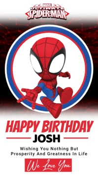 Spiderman Kids Birthday Digital Display (9:16) template