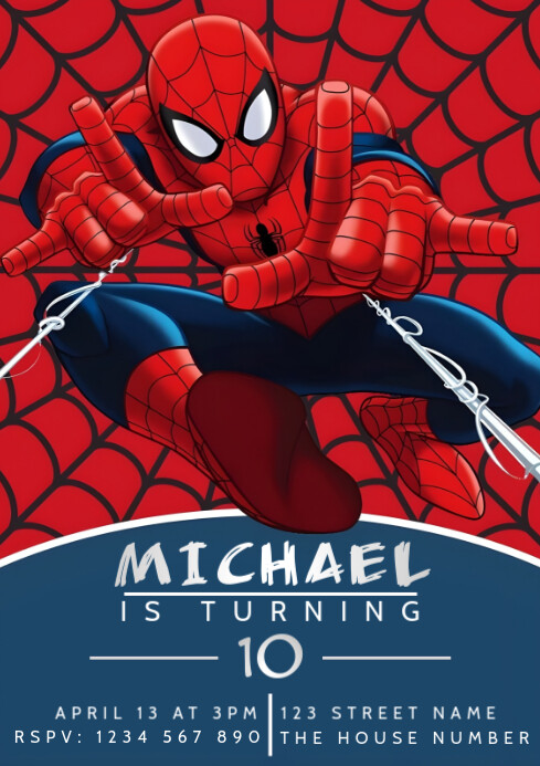 Spiderman Layout Spiderman Kids Birthday template | PosterMyWall