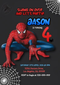 Spiderman Kids Invite A5 template