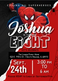 Spiderman Kids Party Invite A6 template