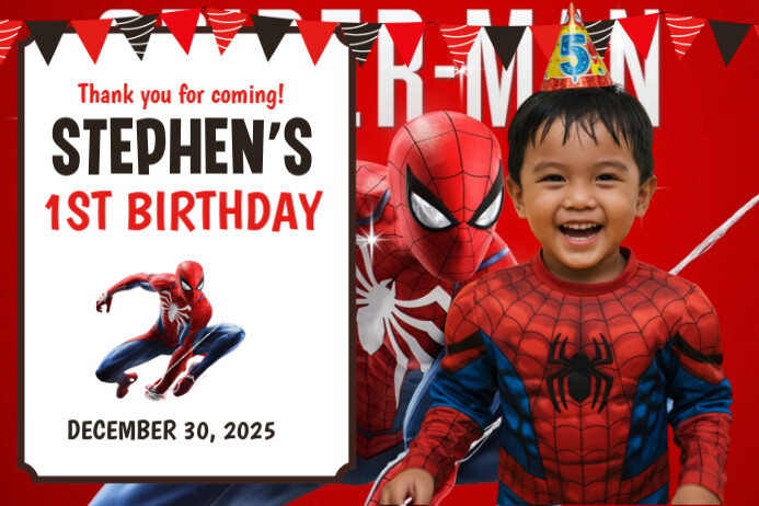 Spiderman Theme Ref Magnet Layout Poster template