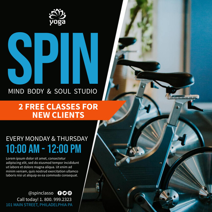 Spin Class Sign Spin Class Template | PosterMyWall