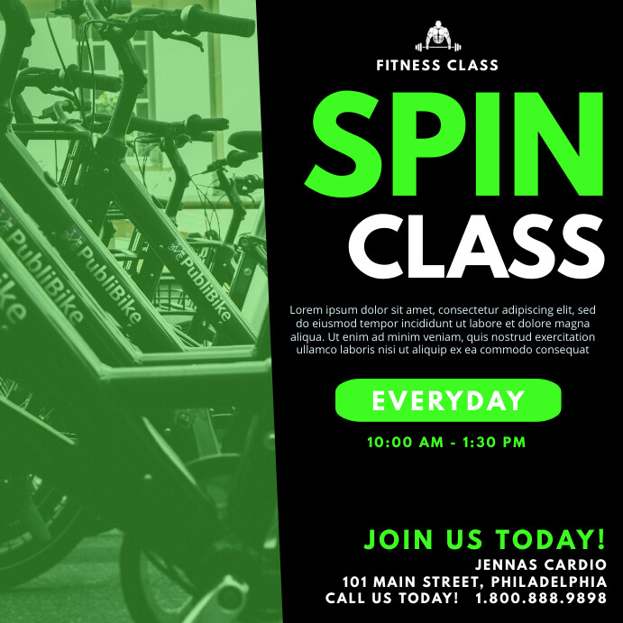 Spin Class Sign Spin Class Template | PosterMyWall