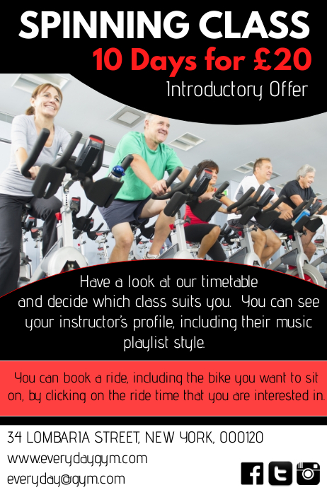 Spin Class Sign Spinning class Template | PosterMyWall