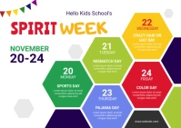 Spirit Week Banner Postcard template