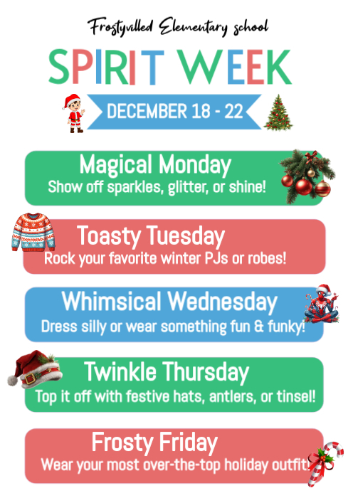 Spirit week A4 template