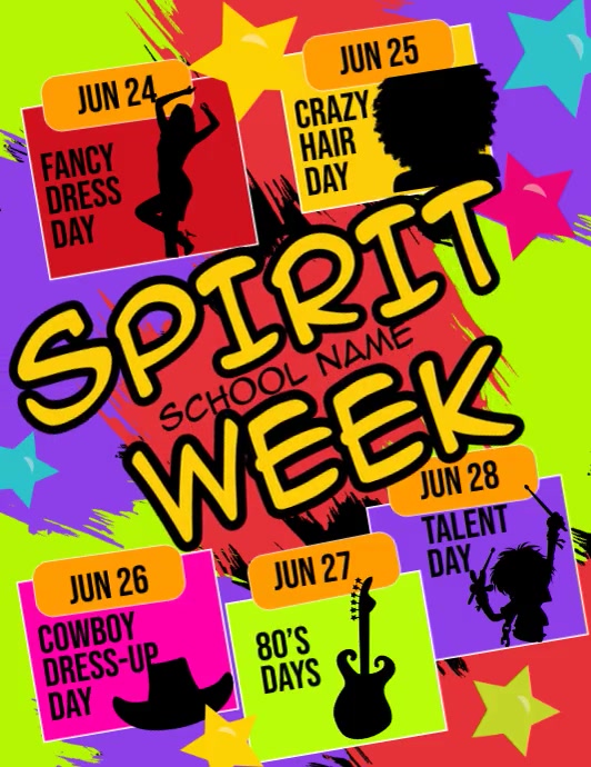 Spirit Week Template PosterMyWall Spirit Week Template PosterMyWall