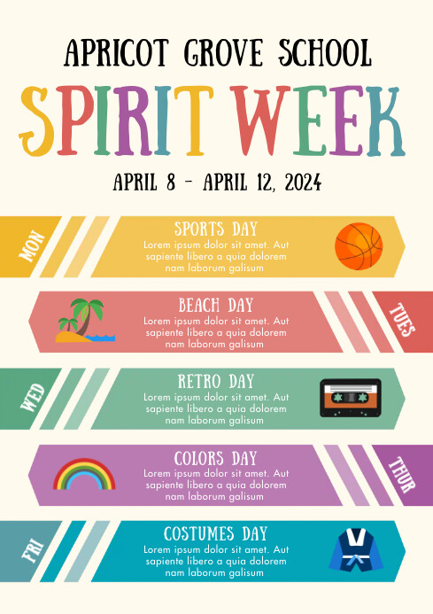Spirit Week Design Plantilla de Spirit Week | PosterMyWall