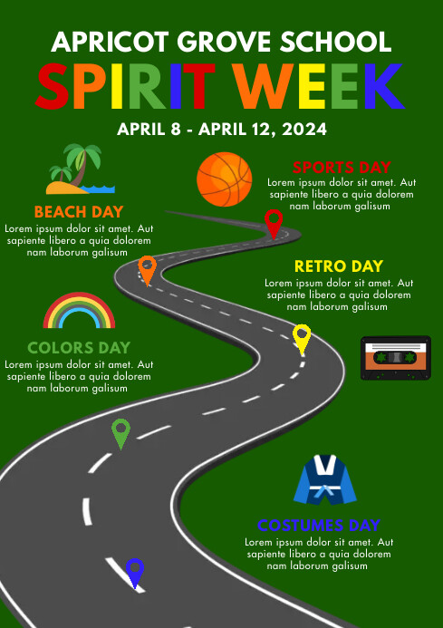 Spirit Week Design Spirit Week Template | PosterMyWall