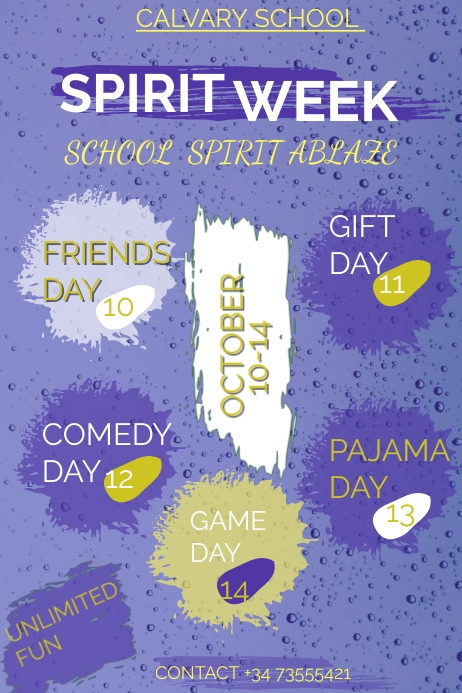Spirit Week Design Spirit week Template | PosterMyWall