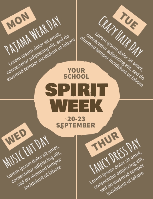 Spirit Week Template PosterMyWall Spirit Week Template PosterMyWall